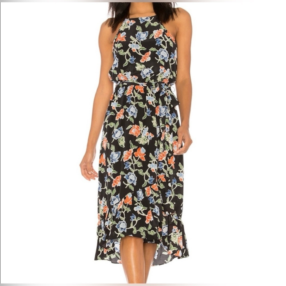 Joie Deme Floral Printed Silk Midi Dress - Picture 4 of 10